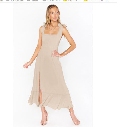 Damen Sommerliches Maxikleid mit eleganter Schleifenverzierung EB