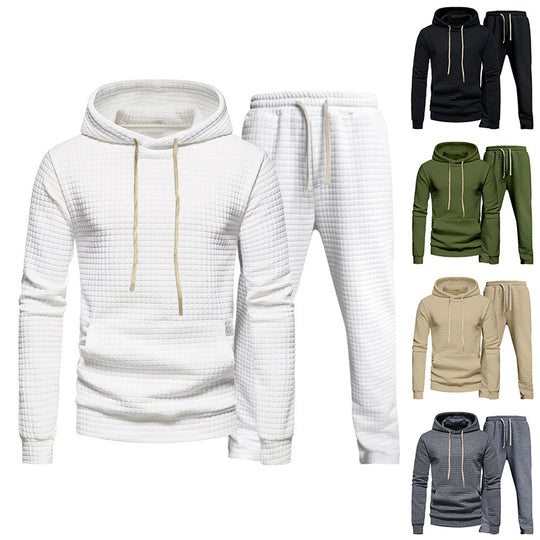 Herren Fitness-Hoodie und Jogginghose Set mit strukturiertem Design EB