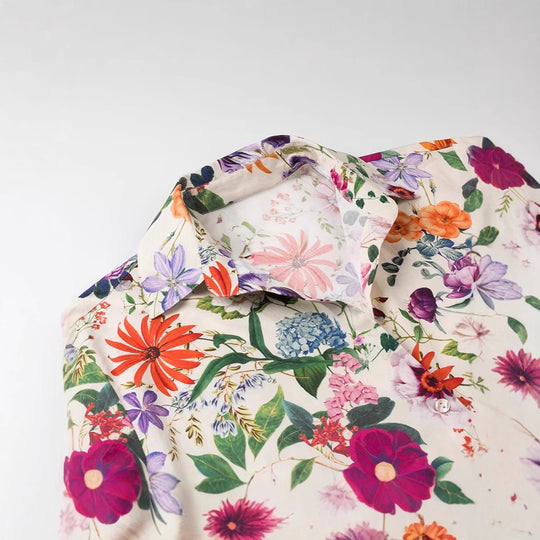 Damen Bluse mit floralem Muster und modernem Schnitt EB