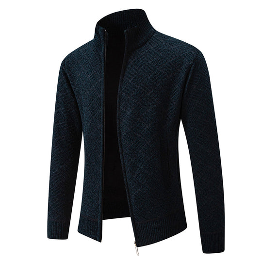 Herren Strickjacke mit modernem Karomuster EB