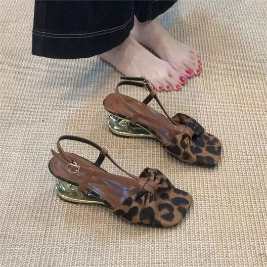 Damen elegante Bogen-Sandalen mit Riemchen EB