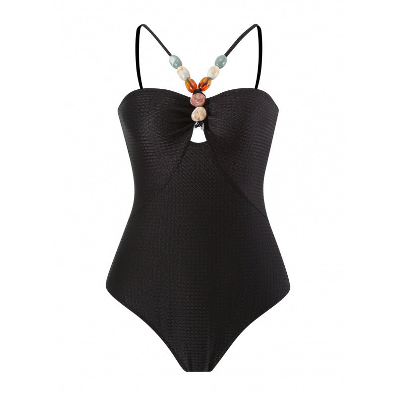 Damen Bandeau-Badeanzug mit asymmetrischem Rock EB
