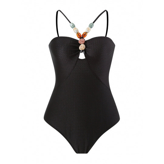 Damen Bandeau-Badeanzug mit asymmetrischem Rock EB