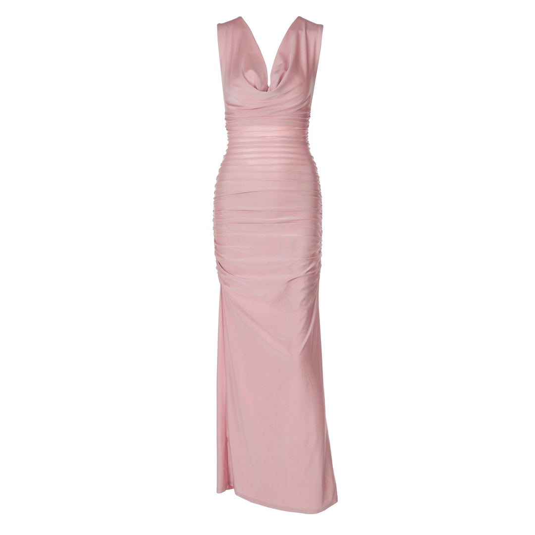 Damen Elegantes Maxikleid mit raffinierten Drapierungen EB