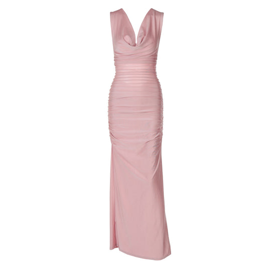 Damen Elegantes Maxikleid mit raffinierten Drapierungen EB