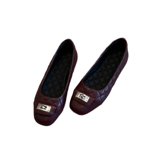 Damen Ballerinas mit luxuriösem Steg und markantem Logo EB