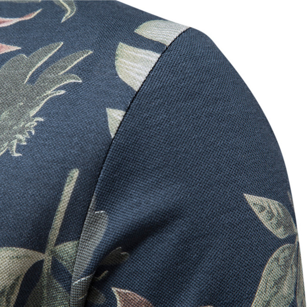 Herren Polohemd mit floralem Design und klassischem Kragen EB
