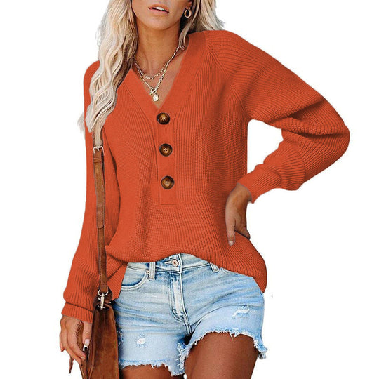 Damen Strickpullover mit Knopfdetails und lässigem Schnitt EB