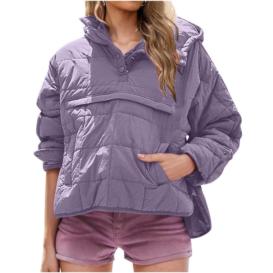 Damen lässige Winterjacke mit Steppdesign und Kragen EB