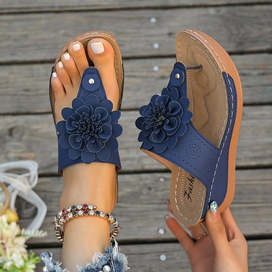 Damen Bequeme und modische Blumensandalen EB