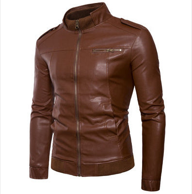 Herren Kunstleder Bikerjacke mit aufregenden Details und modernem Schnitt EB
