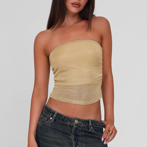 Damen Bandeau-Top aus hochwertigem, elastischem Material mit feiner Struktur EB