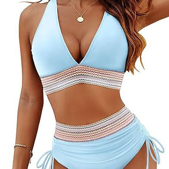 Damen Hochtailliertes Bikini-Set mit verstellbaren Trägern EB