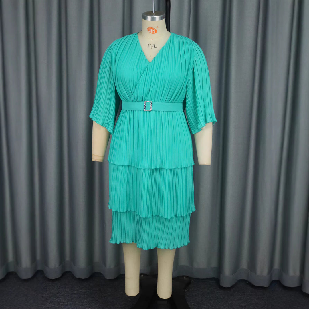 Damen Faltendes Wickelkleid mit eleganter Taillierung EB