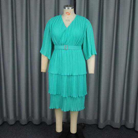 Damen Faltendes Wickelkleid mit eleganter Taillierung EB
