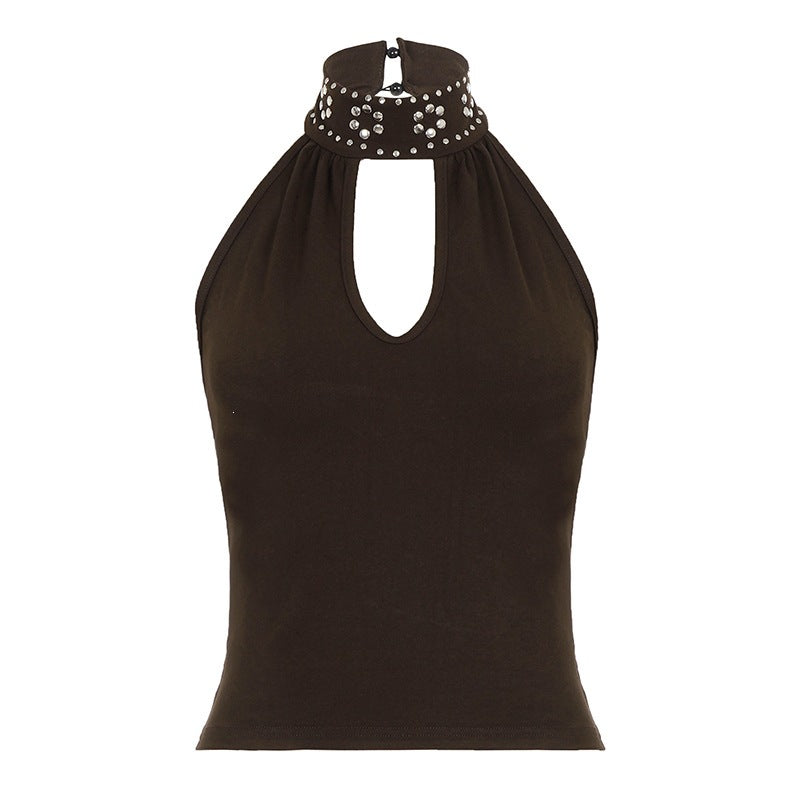 Damen Elegantes Haltertop mit funkelnden Akzenten EB