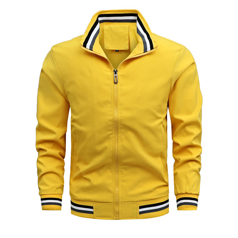 Herren modische Sportjacke mit strukturiertem Kragen EB