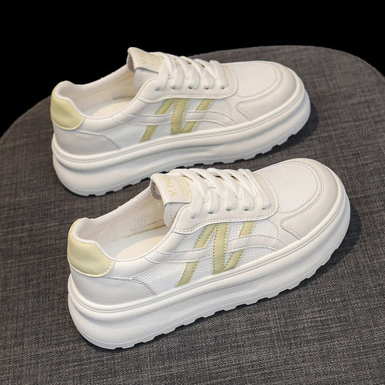 Damen Sportliche Sneaker mit bequemer Plateausohle und atmungsaktiver Obermaterialstruktur EB