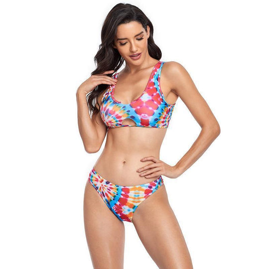 Damen Bikini-Set mit floralem Design und modernem Cut-Out EB
