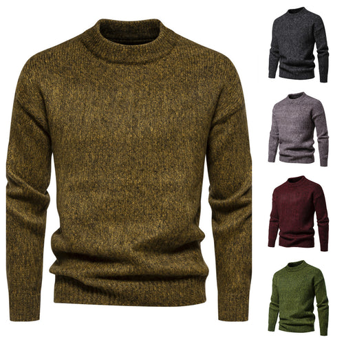 Herren Strickpullover mit hohem Kragen und strukturierter Oberfläche EB