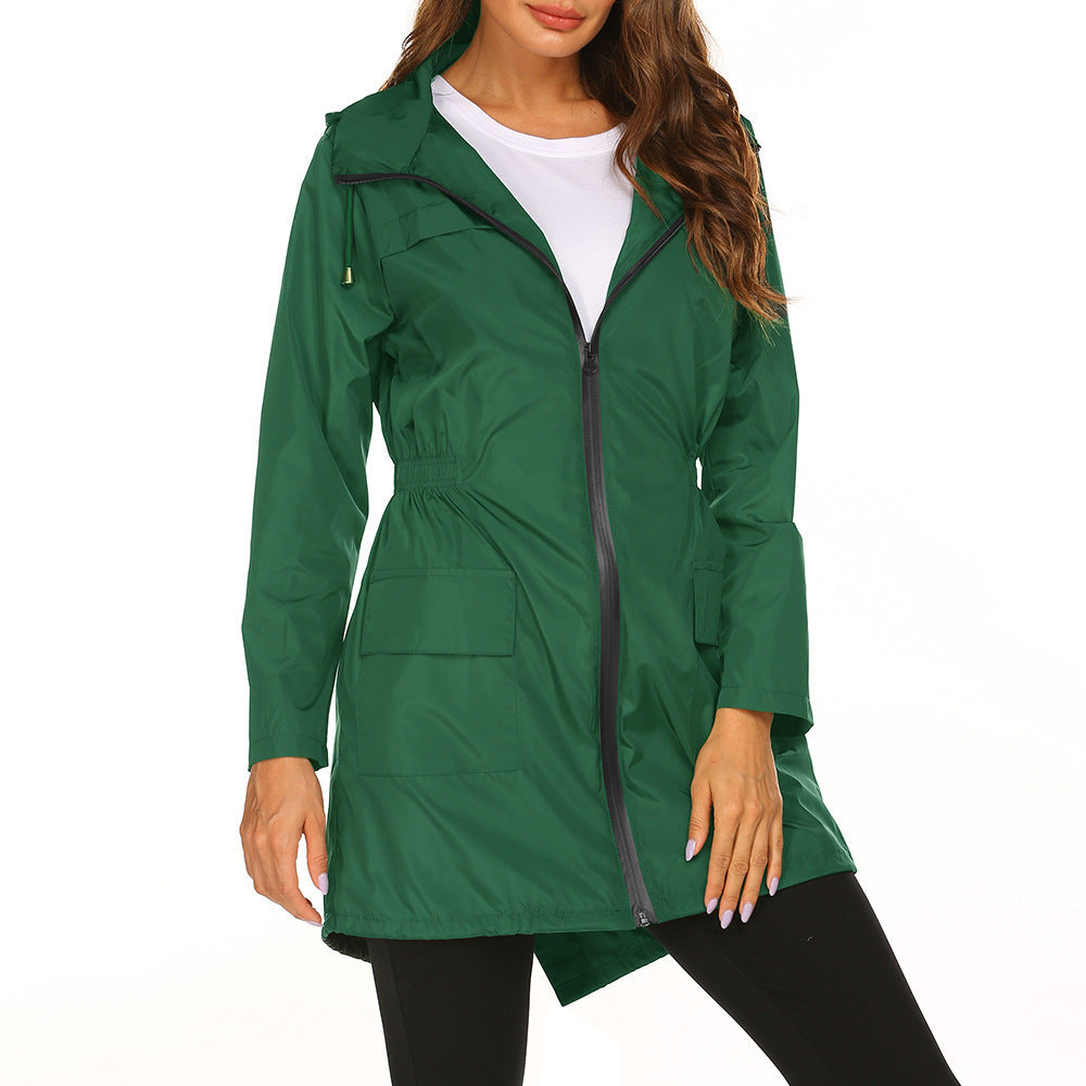 Damen Outdoor-Jacke mit verstellbarer Kapuze und elastischem Bund EB