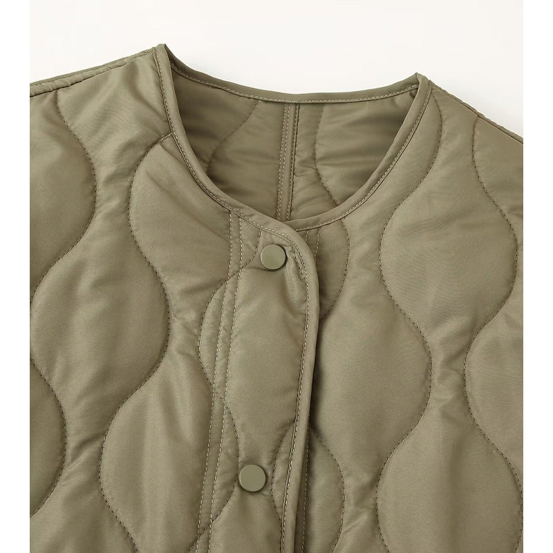 Damen gesteppte Übergangsjacke mit hohem Kragen und praktischen Taschen EB