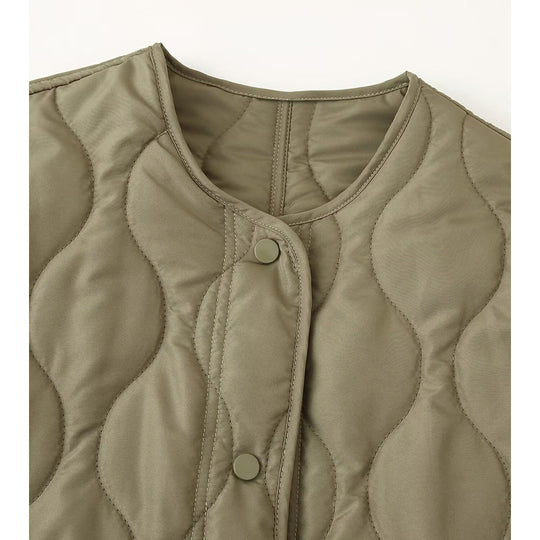 Damen gesteppte Übergangsjacke mit hohem Kragen und praktischen Taschen EB