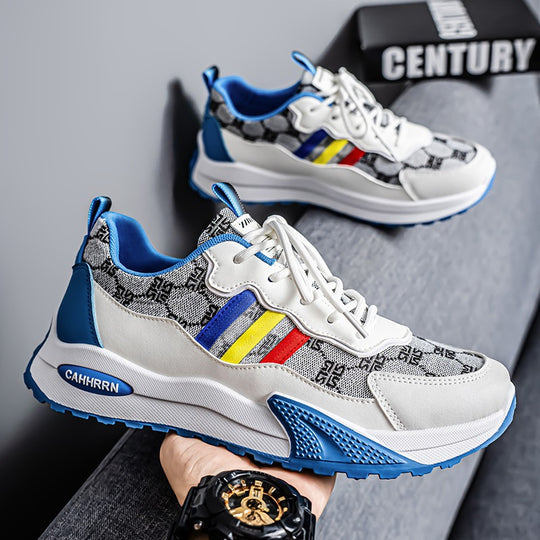 Damen luxuriöse Retro-Chunky-Sneaker aus Jacquardstoff mit verstärkter Zehenkappe und stoßdämpfender Leichtsohle EB