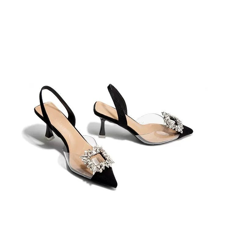 Damen Slingback-Pumps mit funkelndem Schmuckdetail EB 1779862891