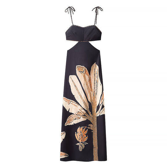 Damen Maxikleid mit floralem Print und eleganten Trägern EB