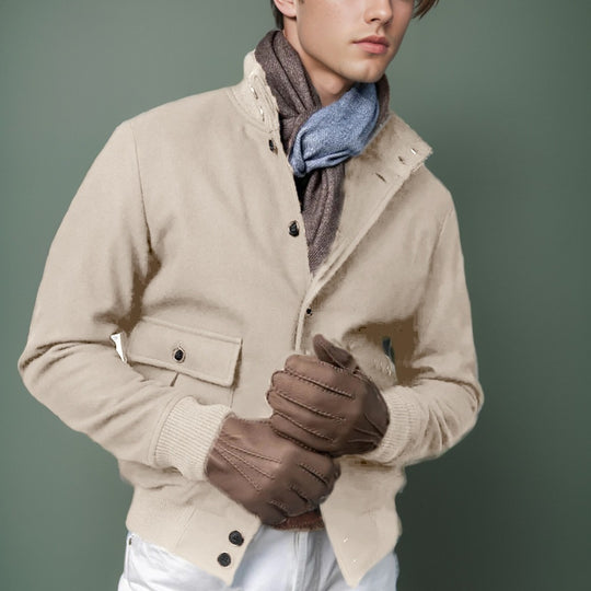 Herren modische Wolljacke mit warmem Innenfutter EB