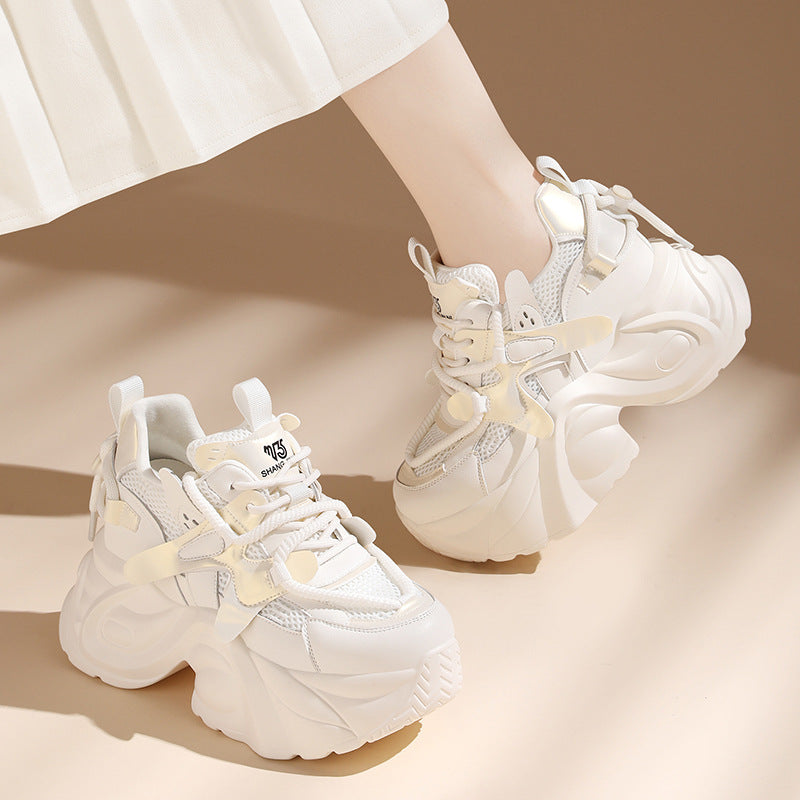 Damen Sportliche Lauf-Sneaker mit überdimensionaler Sohle und atmungsaktivem Mesh EB