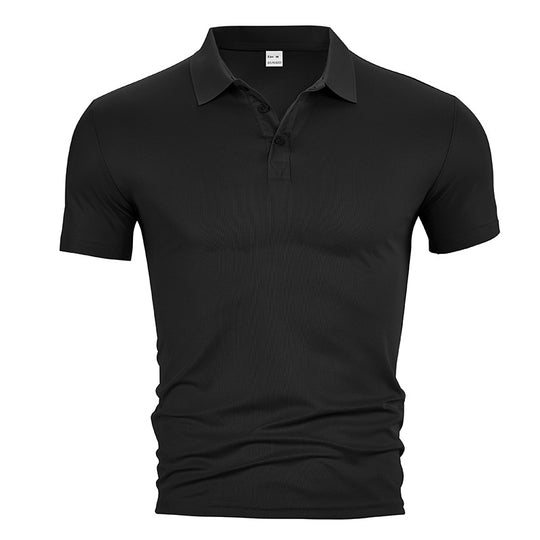 Herren nan figurbetontes Kurzarm-Poloshirt aus elastischem Jersey mit Hemdkragen und kurzer Knopfleiste EB