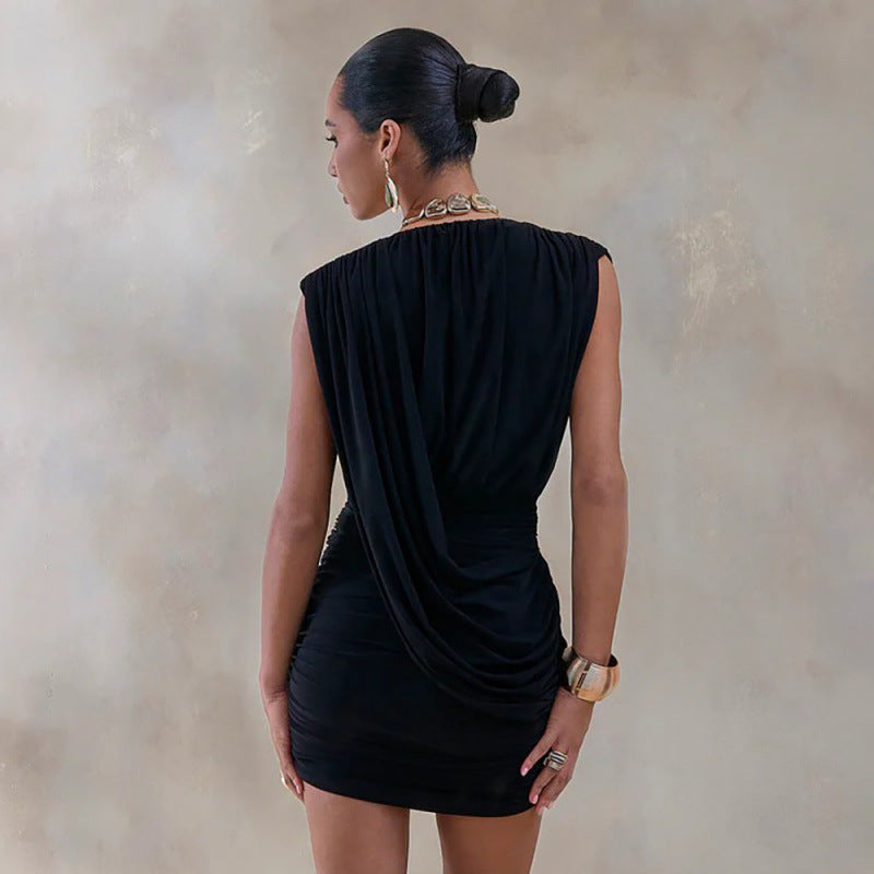 Damen Wickelkleid mit figurbetontem Schnitt und gerafften Details EB