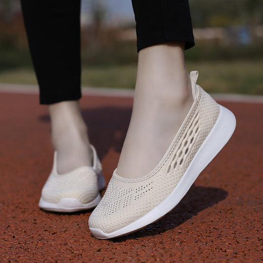 Damen Atmungsaktive Slip-On Freizeitschuhe mit elastischer Sohle EB