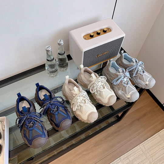 Damen Freizeit Sneakers mit atmungsaktiver Mesh-Oberfläche und robuster Gummisohle EB