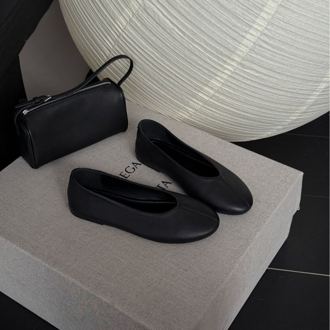 Damen Elegante und bequeme Ballerinas aus hochwertigem Leder mit praktischem Schlupfdesign EB