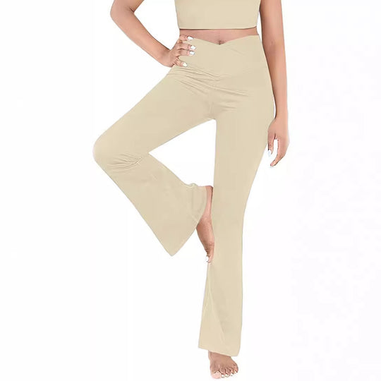 Damen lässige Bootcut-Leggings mit hohem Bund und atmungsaktivem Material EB