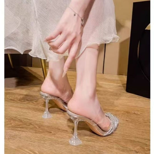 Damen elegante Mules mit verzweigten Riemen EB