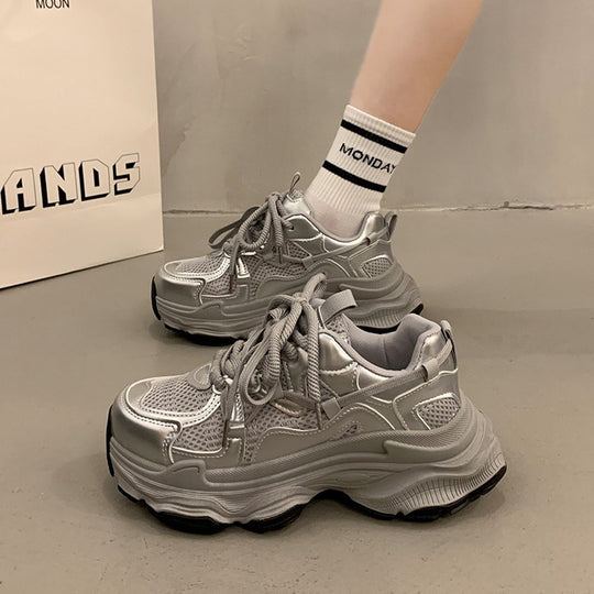 Damen Sportliche Chunky Sneakers mit rutschfester Sohle und atmungsaktivem Obermaterial EB