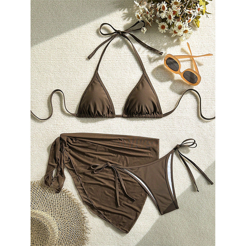 Damen Triangel-Bikini-Set mit transparenter Wickelpartie EB