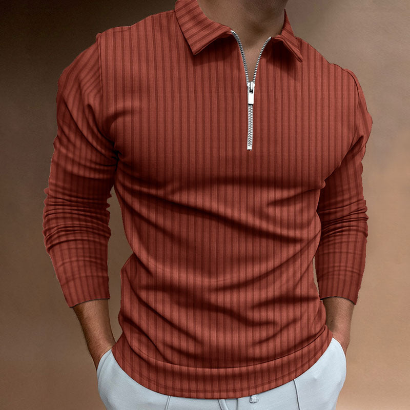 Herren modischer Poloshirt mit Reißverschluss EB