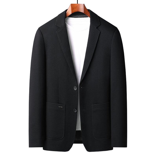 Herren Casual-Sakko mit unstrukturierter Silhouette, Waffelstruktur und aufgesetzten Taschen EB