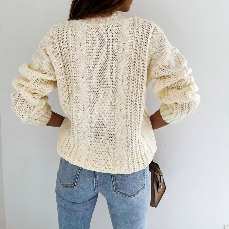 Damen Strickjacke mit grobem Zopfmuster und oversized Passform EB