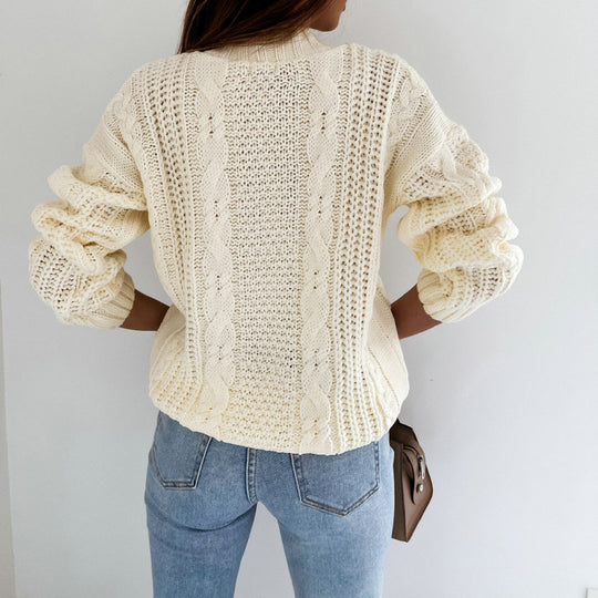 Damen Strickjacke mit grobem Zopfmuster und oversized Passform EB