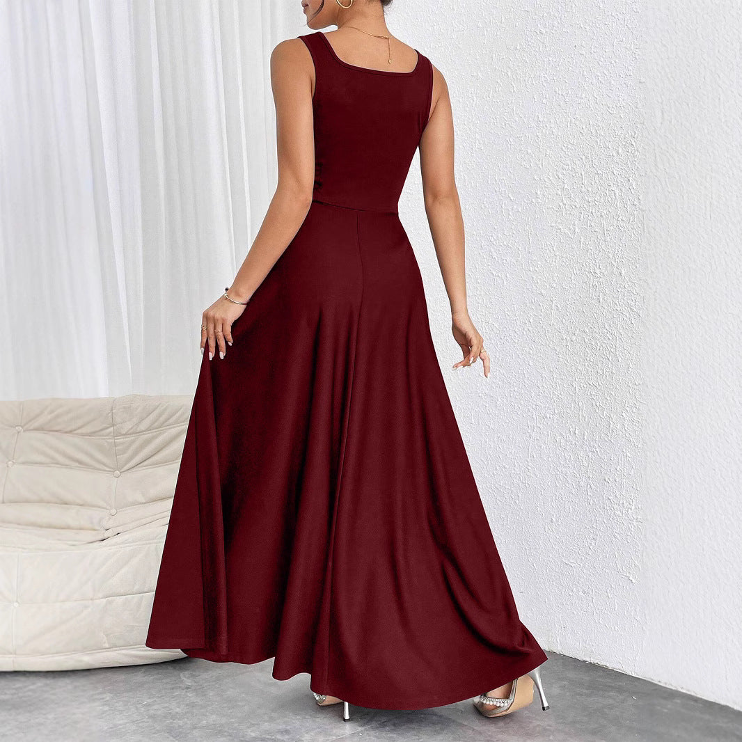Elegantes Damen Maxikleid mit weichem Schnitt & quadratischem Ausschnitt | EB