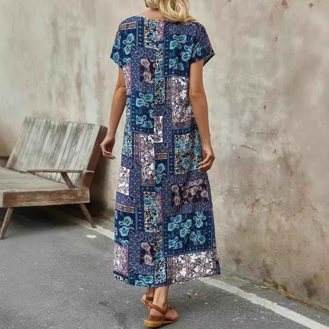 Damen Maxikleid mit Paisleymuster EB