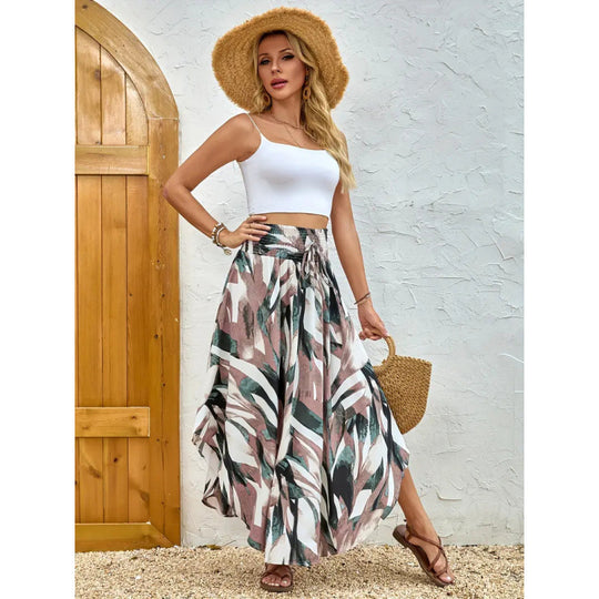 Damen Maxirock mit elegantem Paisleymuster und elastischem Bund EB
