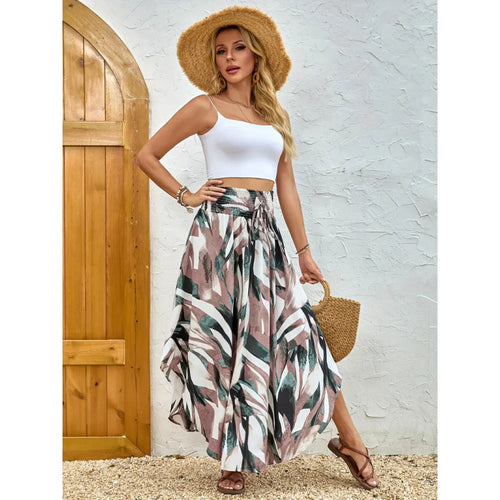 Damen Maxirock mit elegantem Paisleymuster und elastischem Bund EB