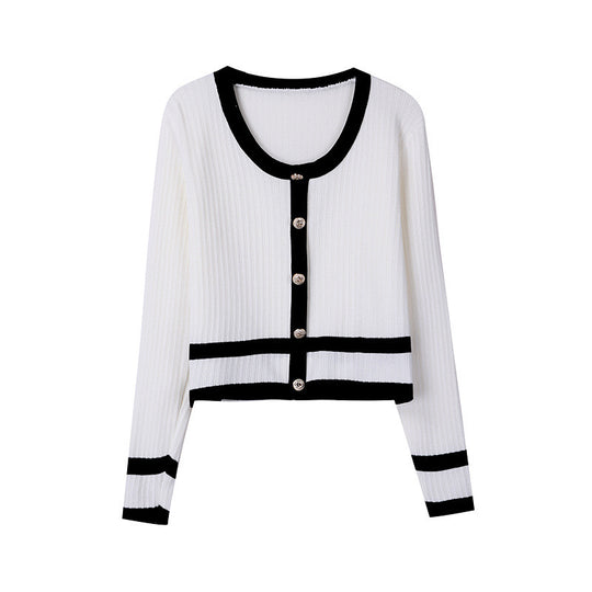 Damen modische Strickjacke im lässigen Schnitt mit Knopfleiste EB